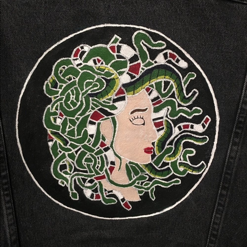 Hand painted denim jacket - Picture 3 of 4